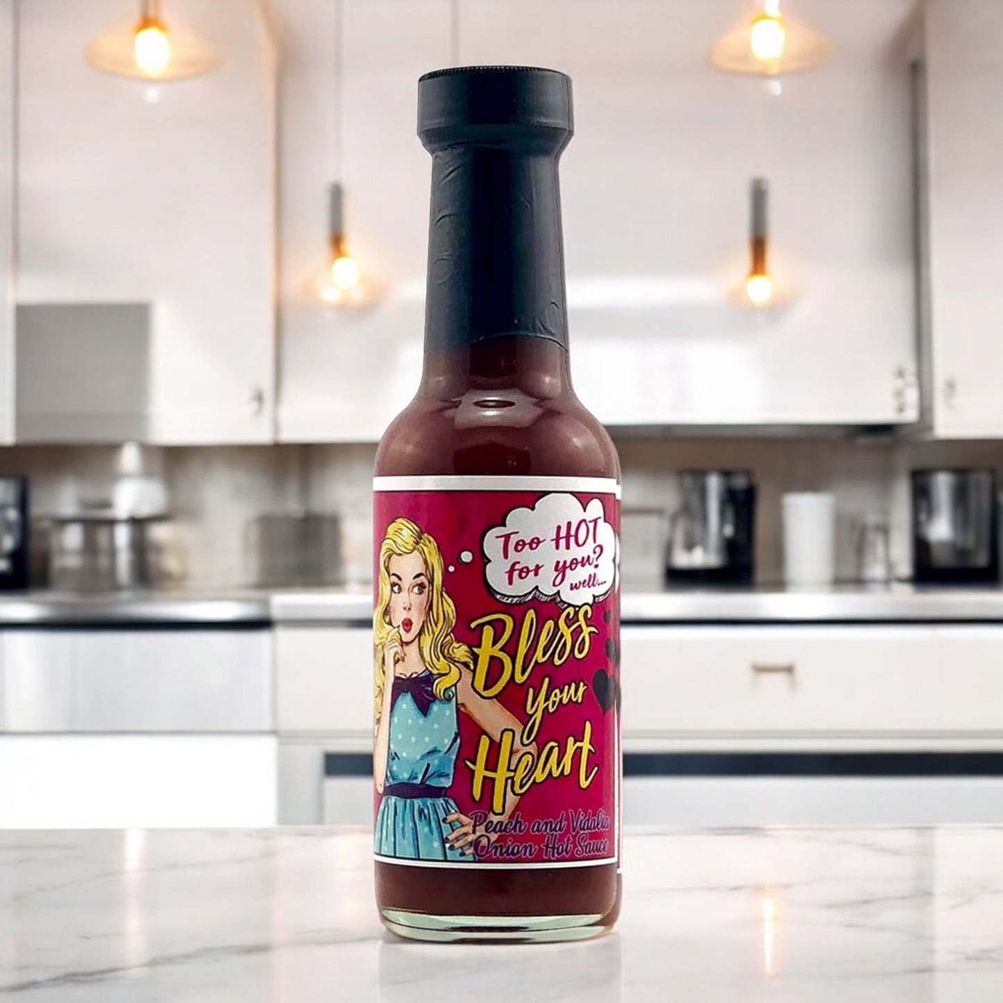 Bless Your Heart Peach and Vidalia Onion Hot Sauce, 5oz.