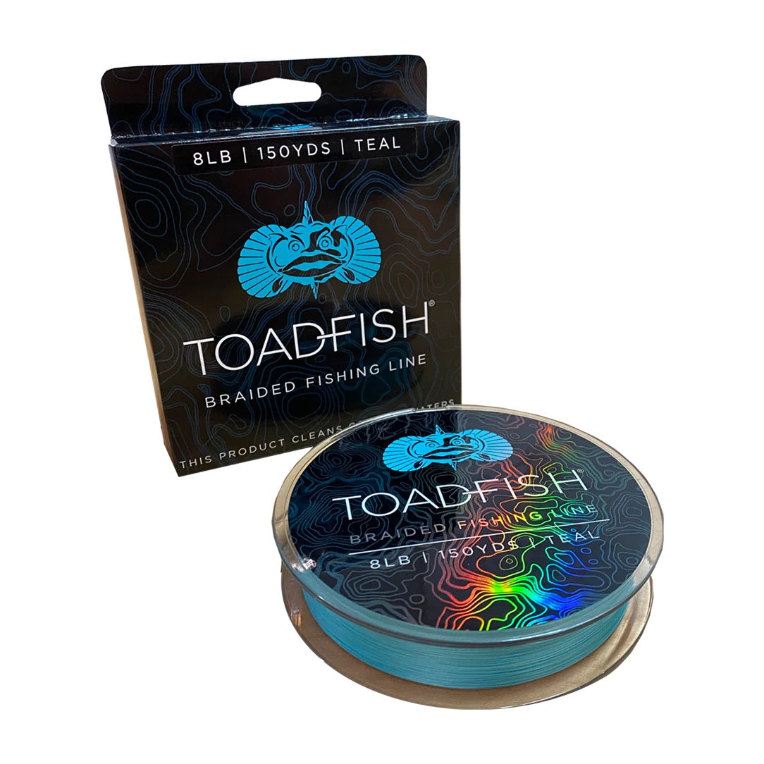 Toadfish Braided Fishing Line 8LB 150YDS Teal