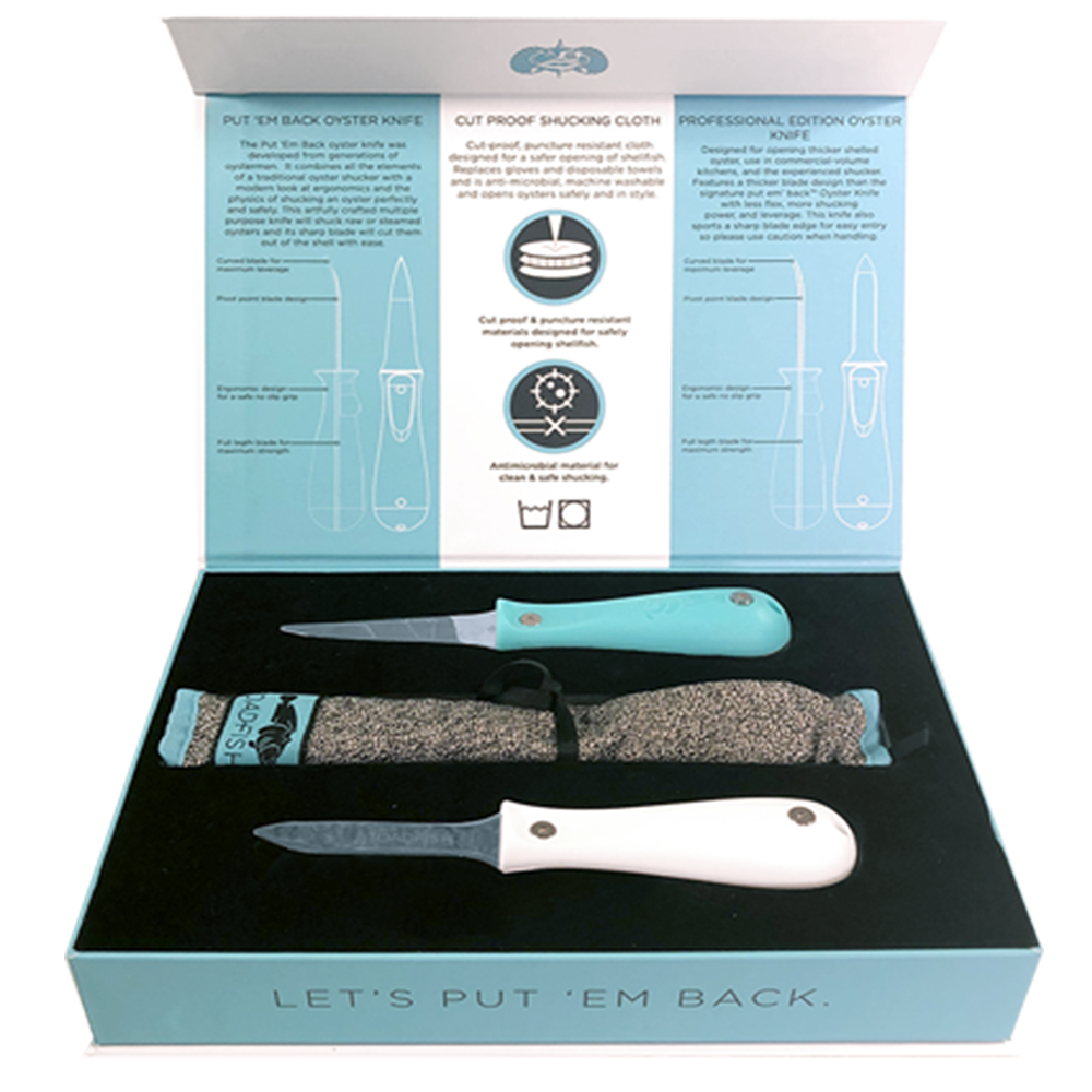 Toadfish Shuckers Bundle oyster knife and glove set