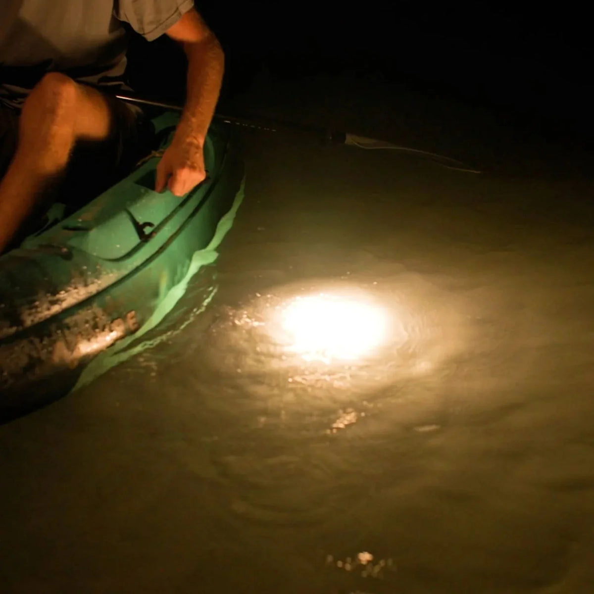 Toadfish Stowaway LED lantern on a kayak
